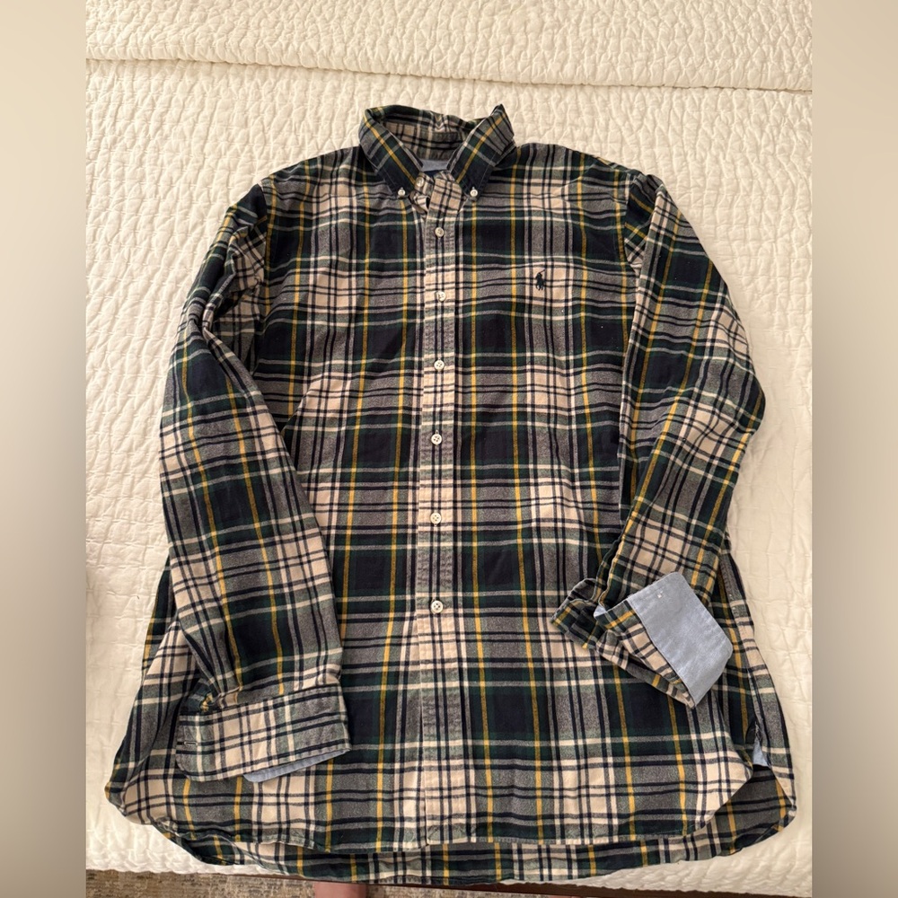 Ralph Lauren Black and Green Casual Button Down Shirt